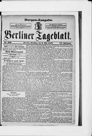 Berliner Tageblatt und Handels-Zeitung on May 6, 1879