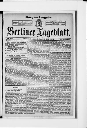 Berliner Tageblatt und Handels-Zeitung vom 24.05.1879