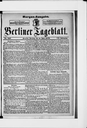 Berliner Tageblatt und Handels-Zeitung on Jun 6, 1879