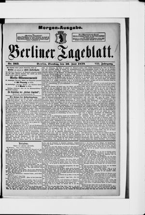 Berliner Tageblatt und Handels-Zeitung on Jun 10, 1879