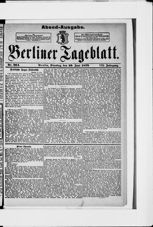 Berliner Tageblatt und Handels-Zeitung vom 10.06.1879