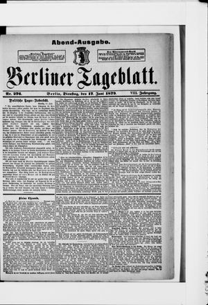 Berliner Tageblatt und Handels-Zeitung vom 17.06.1879
