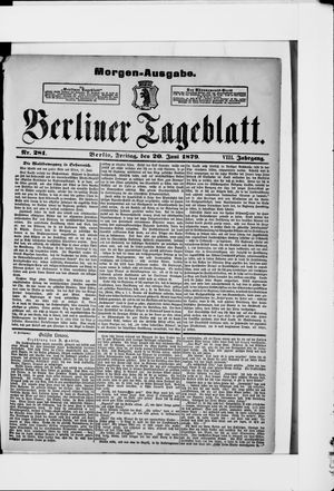 Berliner Tageblatt und Handels-Zeitung vom 20.06.1879