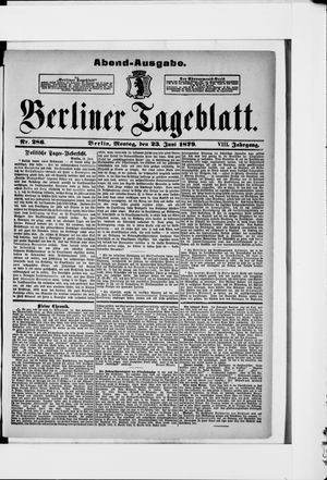 Berliner Tageblatt und Handels-Zeitung vom 23.06.1879