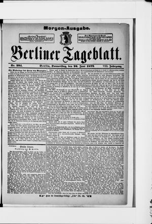 Berliner Tageblatt und Handels-Zeitung vom 26.06.1879