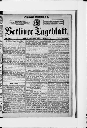 Berliner Tageblatt und Handels-Zeitung vom 02.07.1879
