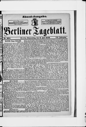 Berliner Tageblatt und Handels-Zeitung on Jul 3, 1879