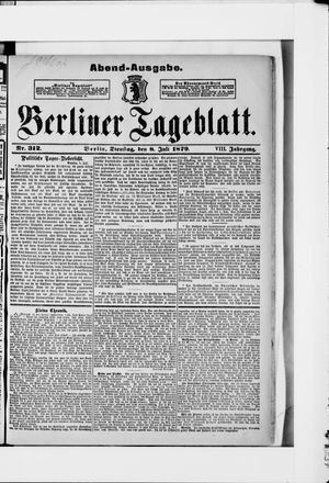 Berliner Tageblatt und Handels-Zeitung vom 08.07.1879