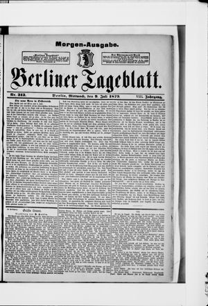 Berliner Tageblatt und Handels-Zeitung on Jul 9, 1879