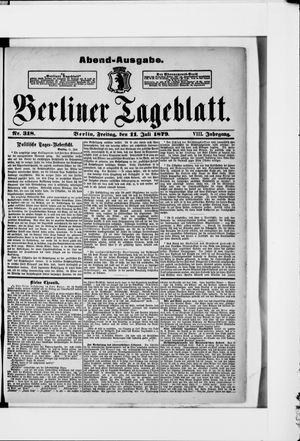 Berliner Tageblatt und Handels-Zeitung vom 11.07.1879