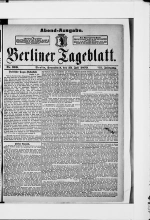 Berliner Tageblatt und Handels-Zeitung on Jul 12, 1879