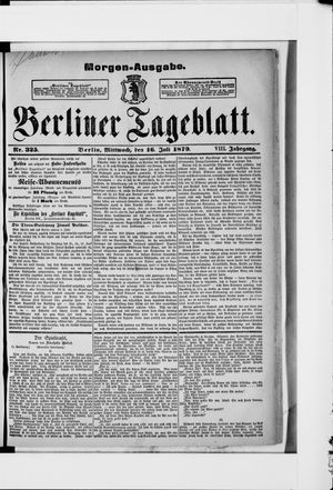 Berliner Tageblatt und Handels-Zeitung on Jul 16, 1879