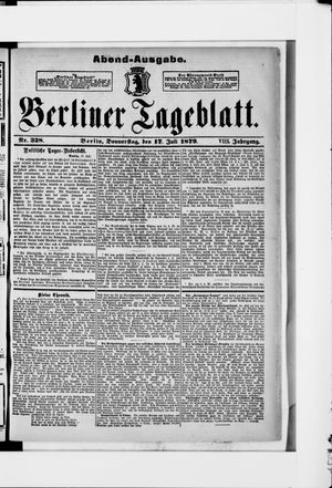 Berliner Tageblatt und Handels-Zeitung vom 17.07.1879