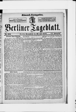 Berliner Tageblatt und Handels-Zeitung on Jul 26, 1879
