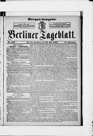 Berliner Tageblatt und Handels-Zeitung vom 29.07.1879