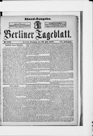 Berliner Tageblatt und Handels-Zeitung vom 29.07.1879