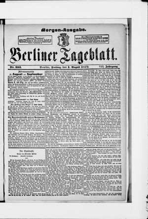 Berliner Tageblatt und Handels-Zeitung vom 01.08.1879