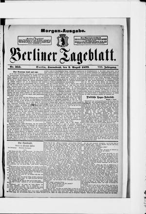 Berliner Tageblatt und Handels-Zeitung vom 02.08.1879