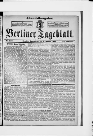 Berliner Tageblatt und Handels-Zeitung vom 02.08.1879