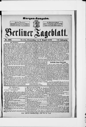 Berliner Tageblatt und Handels-Zeitung vom 07.08.1879