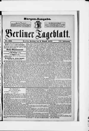 Berliner Tageblatt und Handels-Zeitung vom 08.08.1879