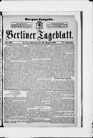 Berliner Tageblatt und Handels-Zeitung vom 13.08.1879