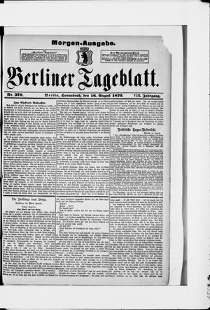Berliner Tageblatt und Handels-Zeitung vom 16.08.1879