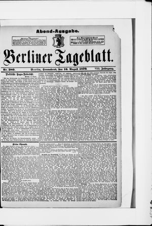 Berliner Tageblatt und Handels-Zeitung vom 16.08.1879