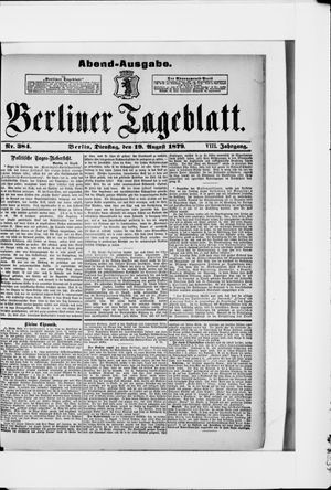 Berliner Tageblatt und Handels-Zeitung vom 19.08.1879