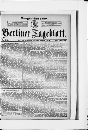 Berliner Tageblatt und Handels-Zeitung on Aug 20, 1879