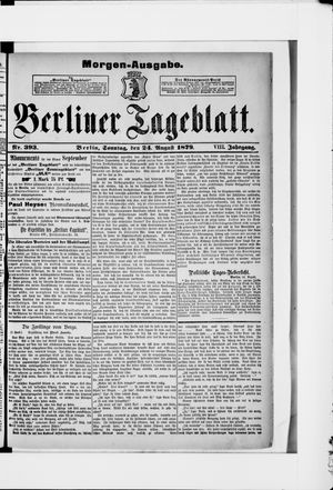Berliner Tageblatt und Handels-Zeitung vom 24.08.1879