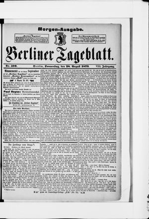Berliner Tageblatt und Handels-Zeitung vom 28.08.1879