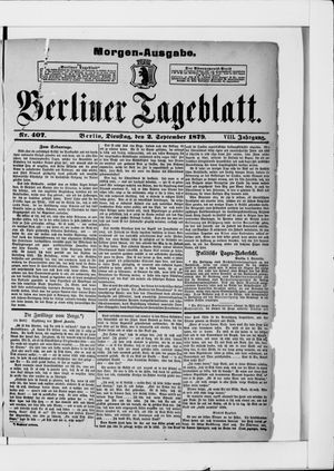 Berliner Tageblatt und Handels-Zeitung vom 02.09.1879