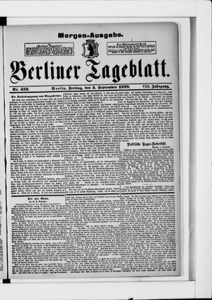 Berliner Tageblatt und Handels-Zeitung vom 05.09.1879