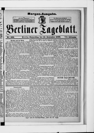 Berliner Tageblatt und Handels-Zeitung vom 11.09.1879