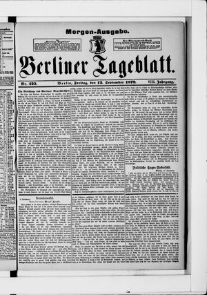 Berliner Tageblatt und Handels-Zeitung vom 12.09.1879