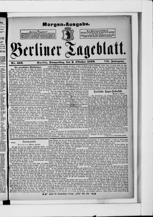 Berliner Tageblatt und Handels-Zeitung vom 02.10.1879