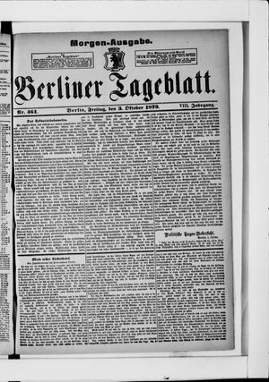 Berliner Tageblatt und Handels-Zeitung vom 03.10.1879