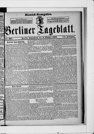 Berliner Tageblatt und Handels-Zeitung vom 04.10.1879