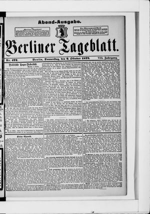 Berliner Tageblatt und Handels-Zeitung vom 09.10.1879