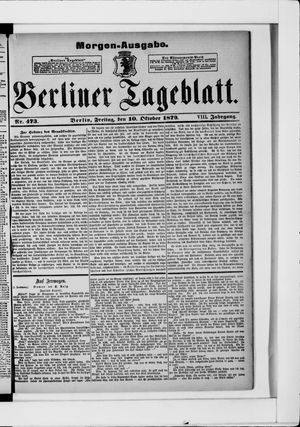 Berliner Tageblatt und Handels-Zeitung vom 10.10.1879