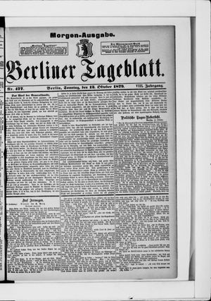 Berliner Tageblatt und Handels-Zeitung vom 12.10.1879