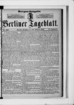 Berliner Tageblatt und Handels-Zeitung vom 14.10.1879