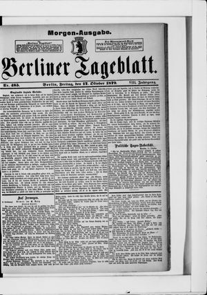 Berliner Tageblatt und Handels-Zeitung vom 17.10.1879