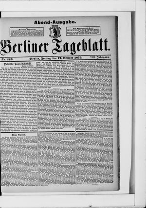 Berliner Tageblatt und Handels-Zeitung vom 17.10.1879