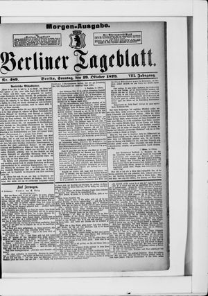 Berliner Tageblatt und Handels-Zeitung vom 19.10.1879