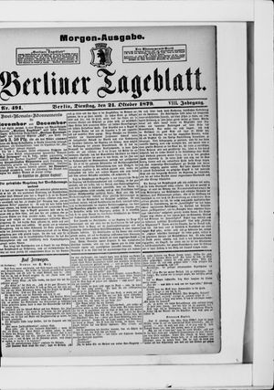 Berliner Tageblatt und Handels-Zeitung vom 21.10.1879
