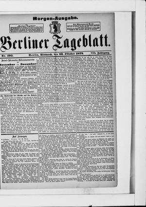 Berliner Tageblatt und Handels-Zeitung on Oct 22, 1879