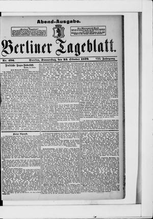 Berliner Tageblatt und Handels-Zeitung vom 23.10.1879