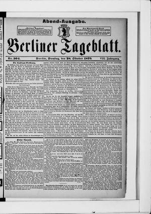 Berliner Tageblatt und Handels-Zeitung vom 28.10.1879